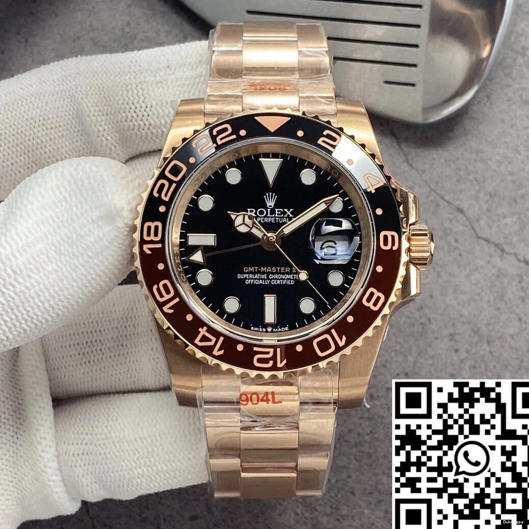 Master GM Factory Black Rolex 126715CHNR-0001 Dial II GMT Gold Rose 0427